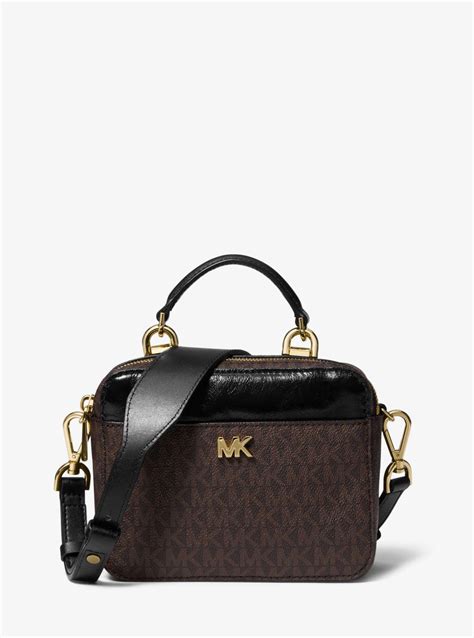 michael kors mott mini logo and leather crossbody|Mott Mini Logo and Leather Crossbody Bag .